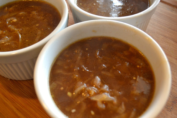 Onion soup with bacon